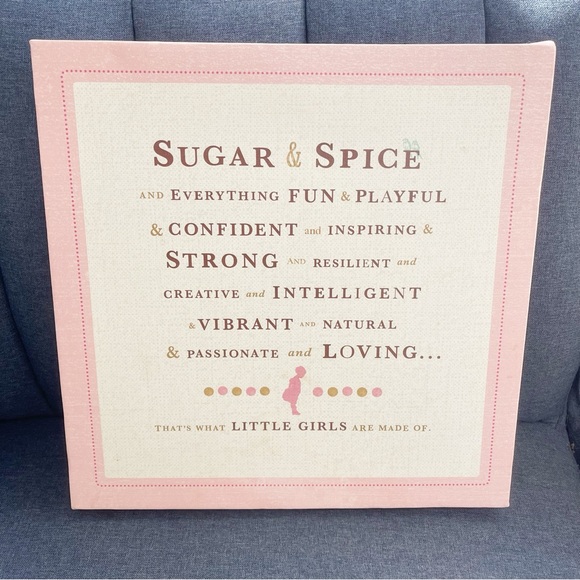 Sugar & Spice Little Girl’s Canvas Nursery Art Decor - Picture 2 of 6